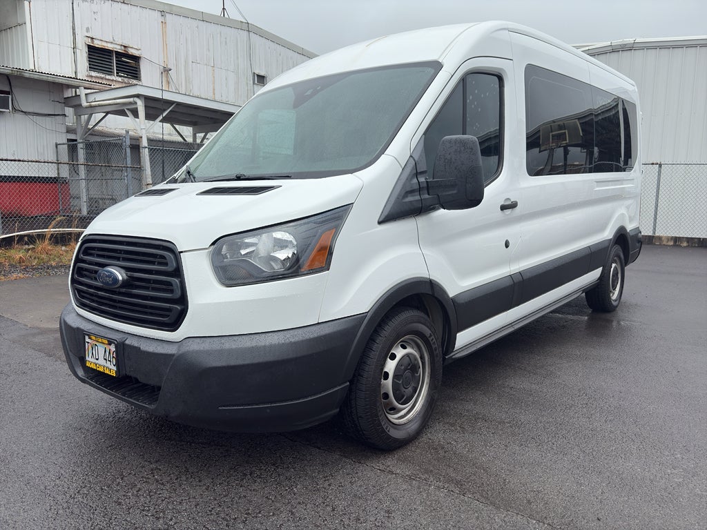 2019 Ford Transit Wagon XL in Oxford White — front three-quarter view