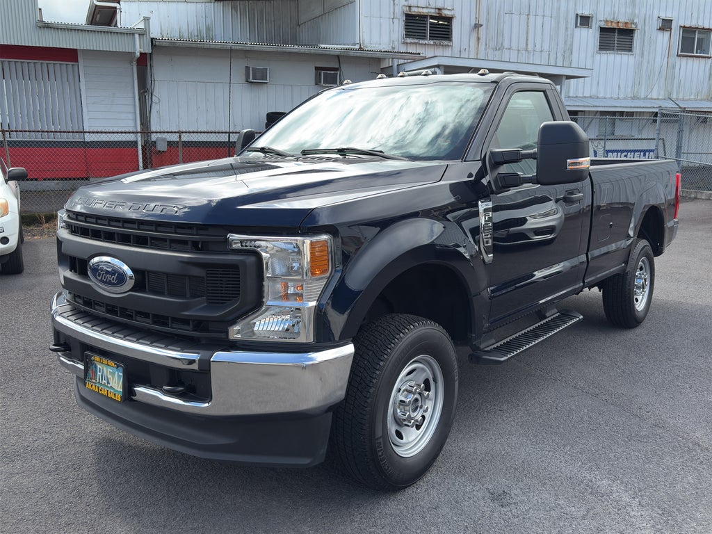 2022 Ford F-250 XL in Antimatter Blue Metallic — front three-quarter view