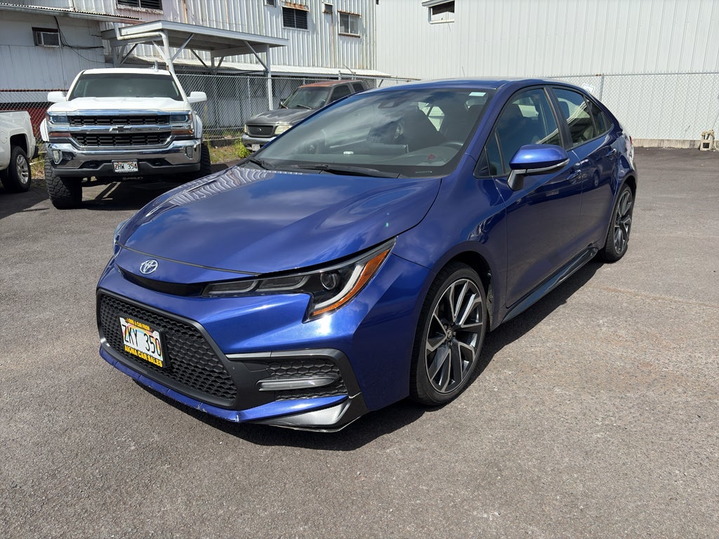 2022 Toyota Corolla SE in Blue Crush Metallic — front three-quarter view